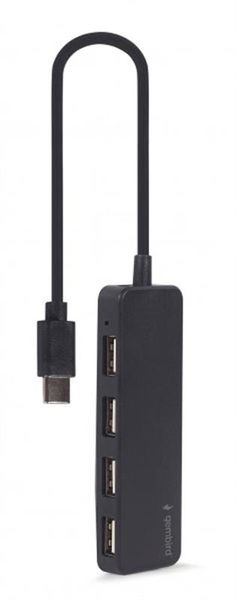 Концентратор USB Type-C Gembird 4хUSB2.0, пластик, Black (UHB-CM-U2P4-01) UHB-CM-U2P4-01 фото