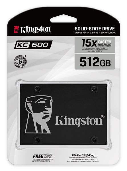 Накопичувач SSD 512GB Kingston KC600 2.5" SATAIII 3D TLC (SKC600/512G) SKC600/512G фото