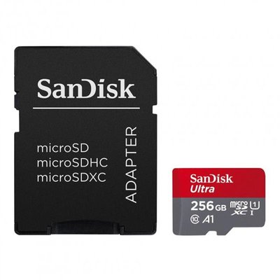 Карта пам`ятi MicroSDXC 256GB UHS-I Class 10 SanDisk Ultra A1 R150MB/s + SD-adapter (SDSQUAC-256G-GN6MA) SDSQUAC-256G-GN6MA фото