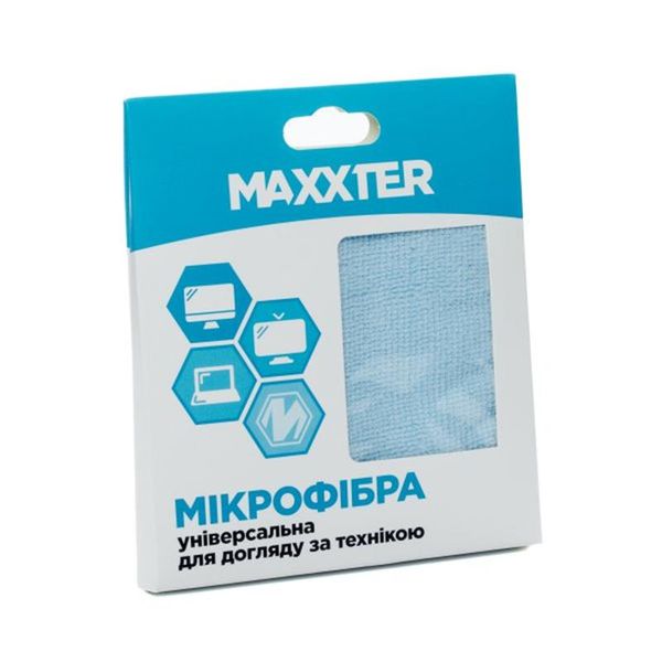Очисна серветка Maxxter з мікрофібри для екранів, 25х25см (MC-25X25-01) MC-25X25-01 фото