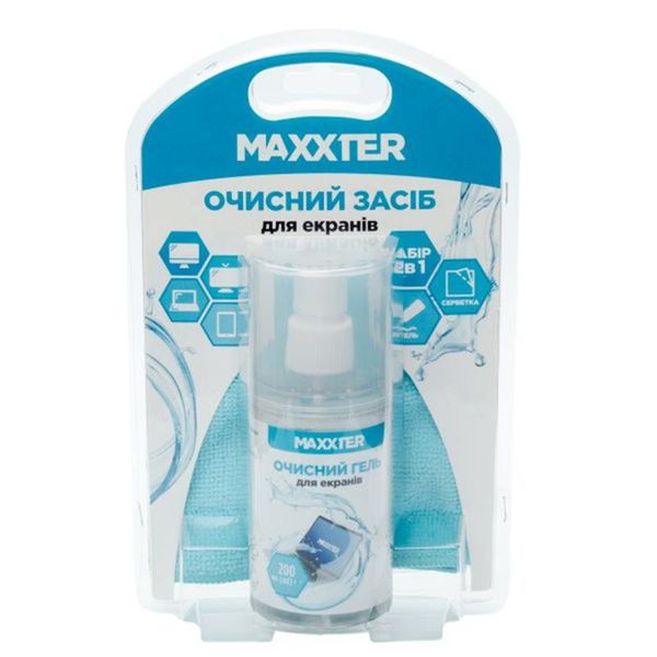 Очисний гель Maxxter TFT/LCD 200 мл + серветка 25 х 25 см (CSG-SCR200-01) CSG-SCR200-01 фото