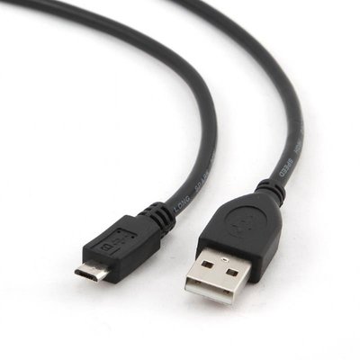 Кабель Cablexpert USB - micro USB V 2.0 (M/M), 0.3 м, чорний (CCP-mUSB2-AMBM-0.3M) CCP-mUSB2-AMBM-0.3M фото