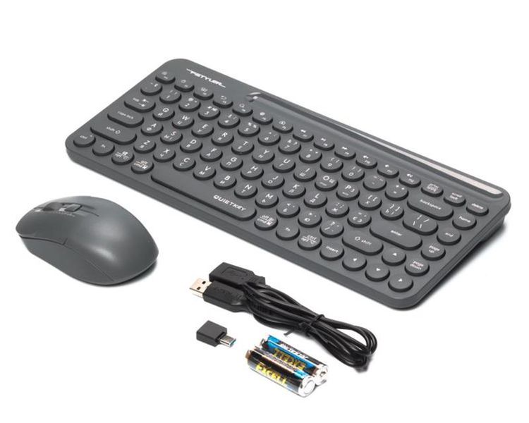 Комплект (клавіатура, мишка) бездротовий A4Tech Fstyler FG3200 Air Grey FG3200 Air (Grey) фото